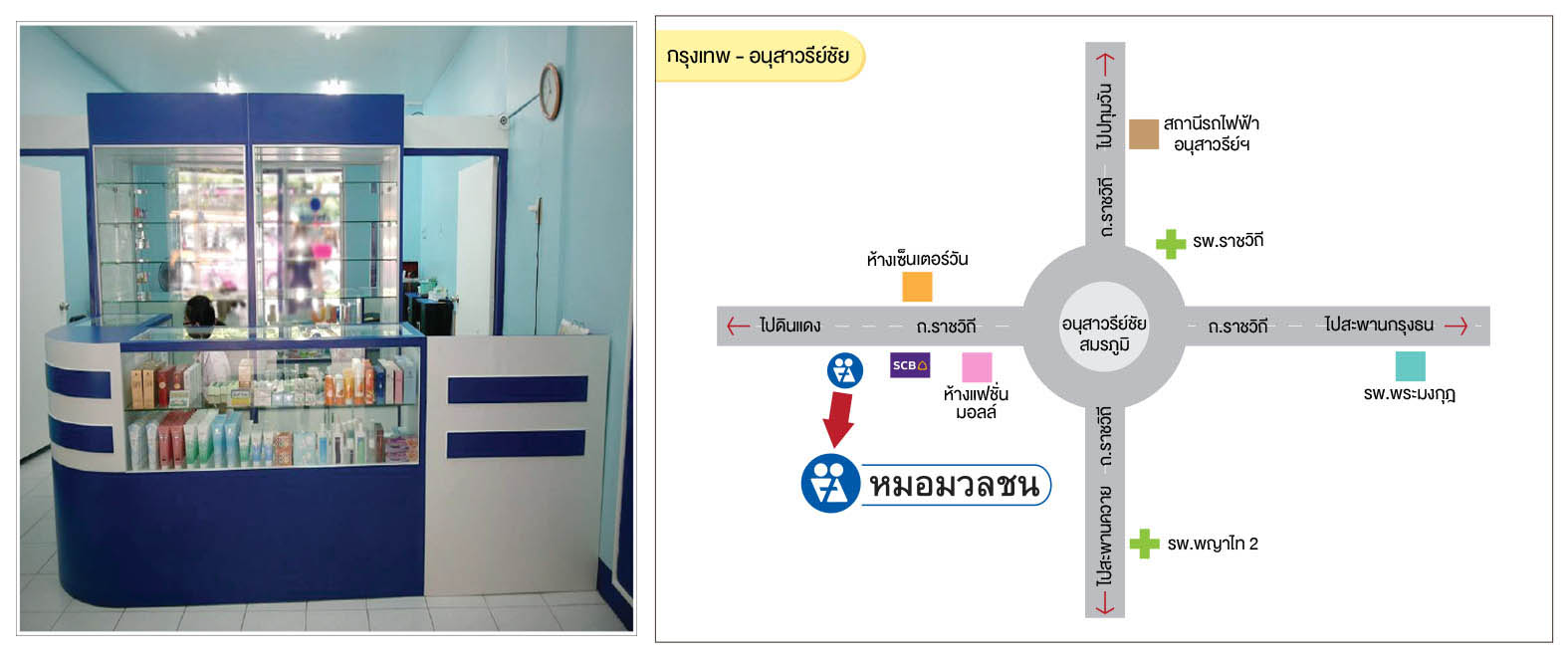 ศูนย์บริการผลิตภัณฑ์หมอมวลชน กรุงเทพ อนุสาวรีย์ชัยฯ